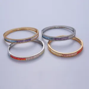 Clearance Pricing BLOWOUT 24K Gold Filled Gradient Baguette CZ  Bracelet Bangle, Ombre Tennis Bracelet  WA-978 WA-979 WA-980 WA-981