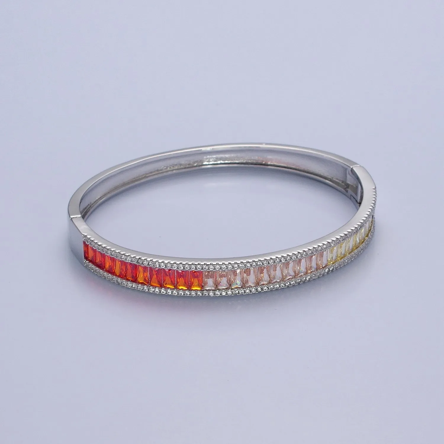 Clearance Pricing BLOWOUT 24K Gold Filled Gradient Baguette CZ  Bracelet Bangle, Ombre Tennis Bracelet  WA-978 WA-979 WA-980 WA-981