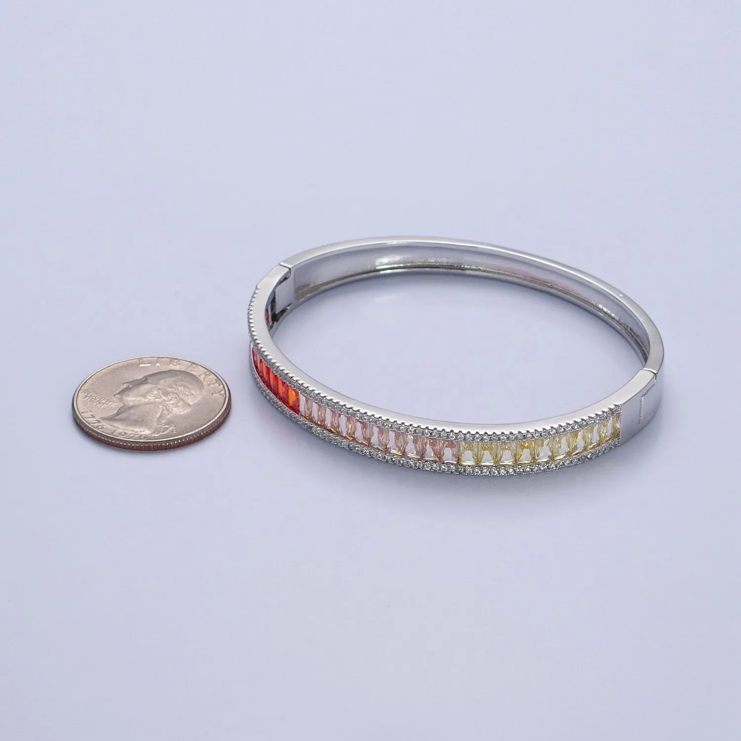 Clearance Pricing BLOWOUT 24K Gold Filled Gradient Baguette CZ  Bracelet Bangle, Ombre Tennis Bracelet  WA-978 WA-979 WA-980 WA-981
