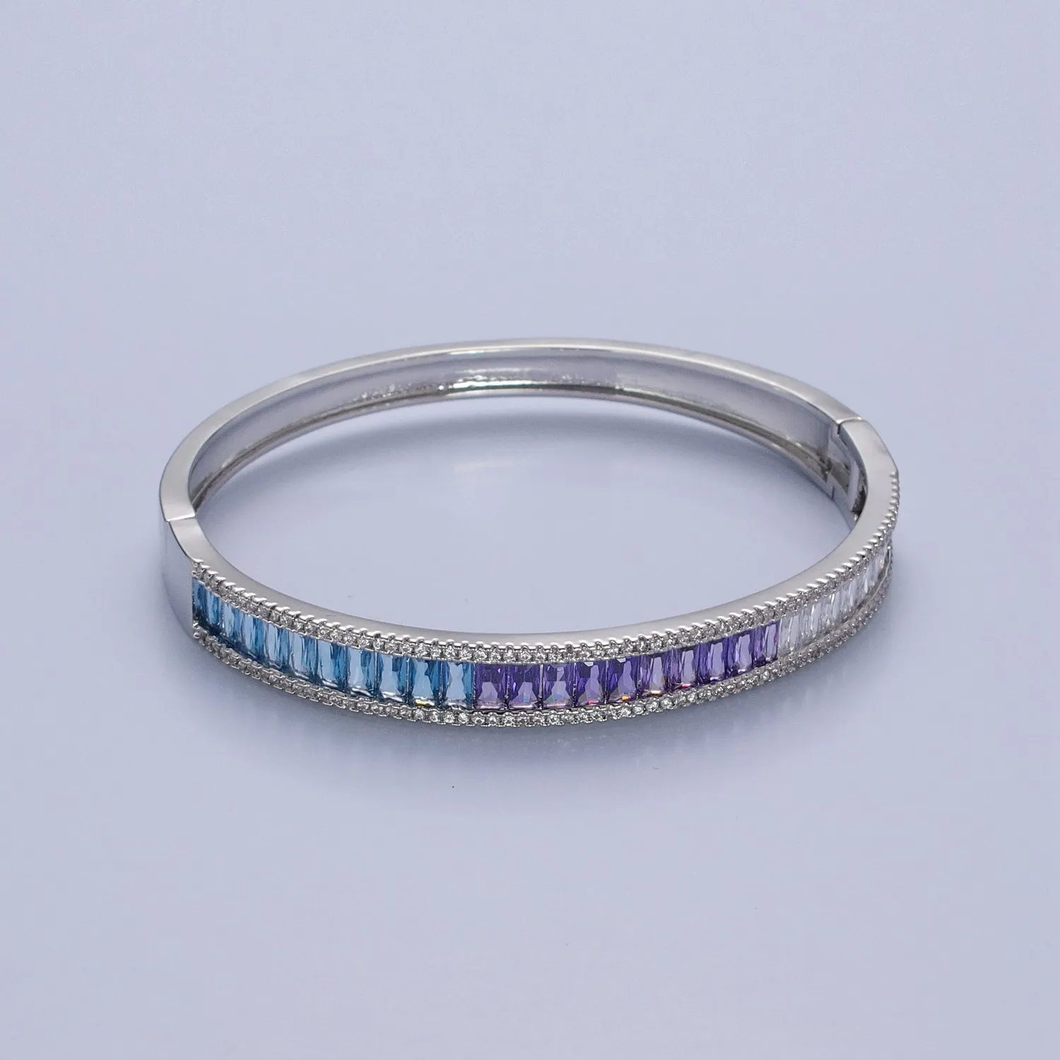 Clearance Pricing BLOWOUT 24K Gold Filled Gradient Baguette CZ  Bracelet Bangle, Ombre Tennis Bracelet  WA-978 WA-979 WA-980 WA-981