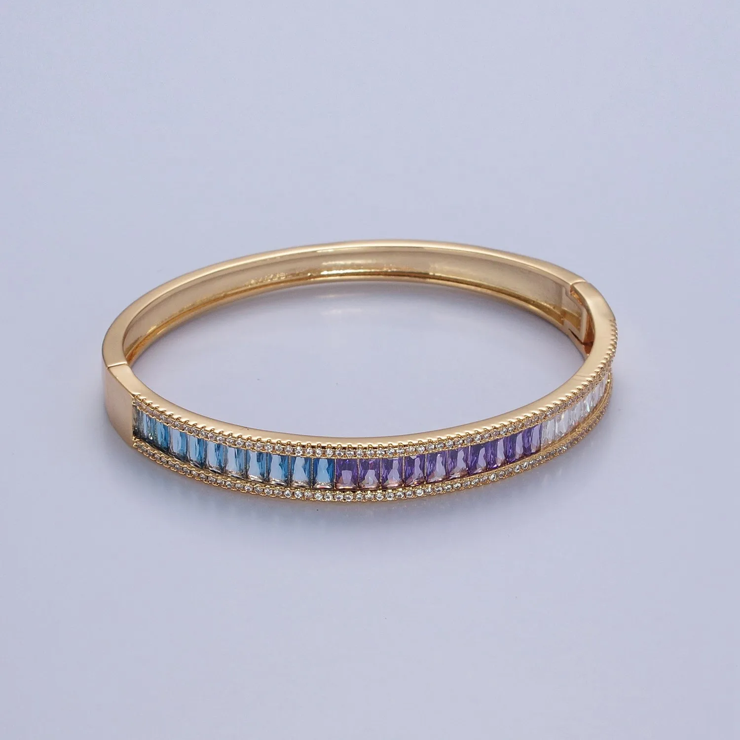 Clearance Pricing BLOWOUT 24K Gold Filled Gradient Baguette CZ  Bracelet Bangle, Ombre Tennis Bracelet  WA-978 WA-979 WA-980 WA-981