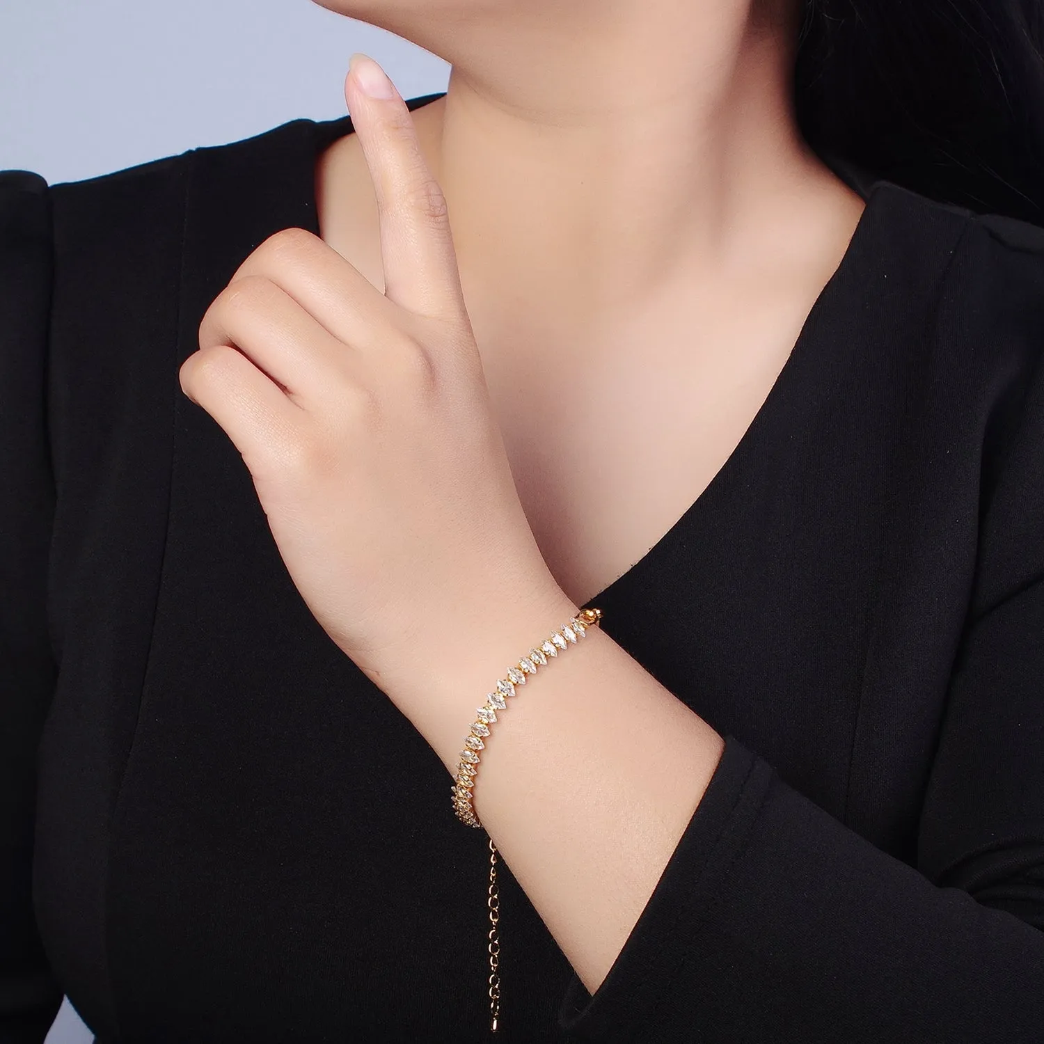 Clearance Pricing BLOWOUT Half Tennis Half Paperclip Bracelet, Tennis Bracelet, CZ Tennis Bracelet, Paperclip Bracelet, Link Bracelet WA-955 WA-956