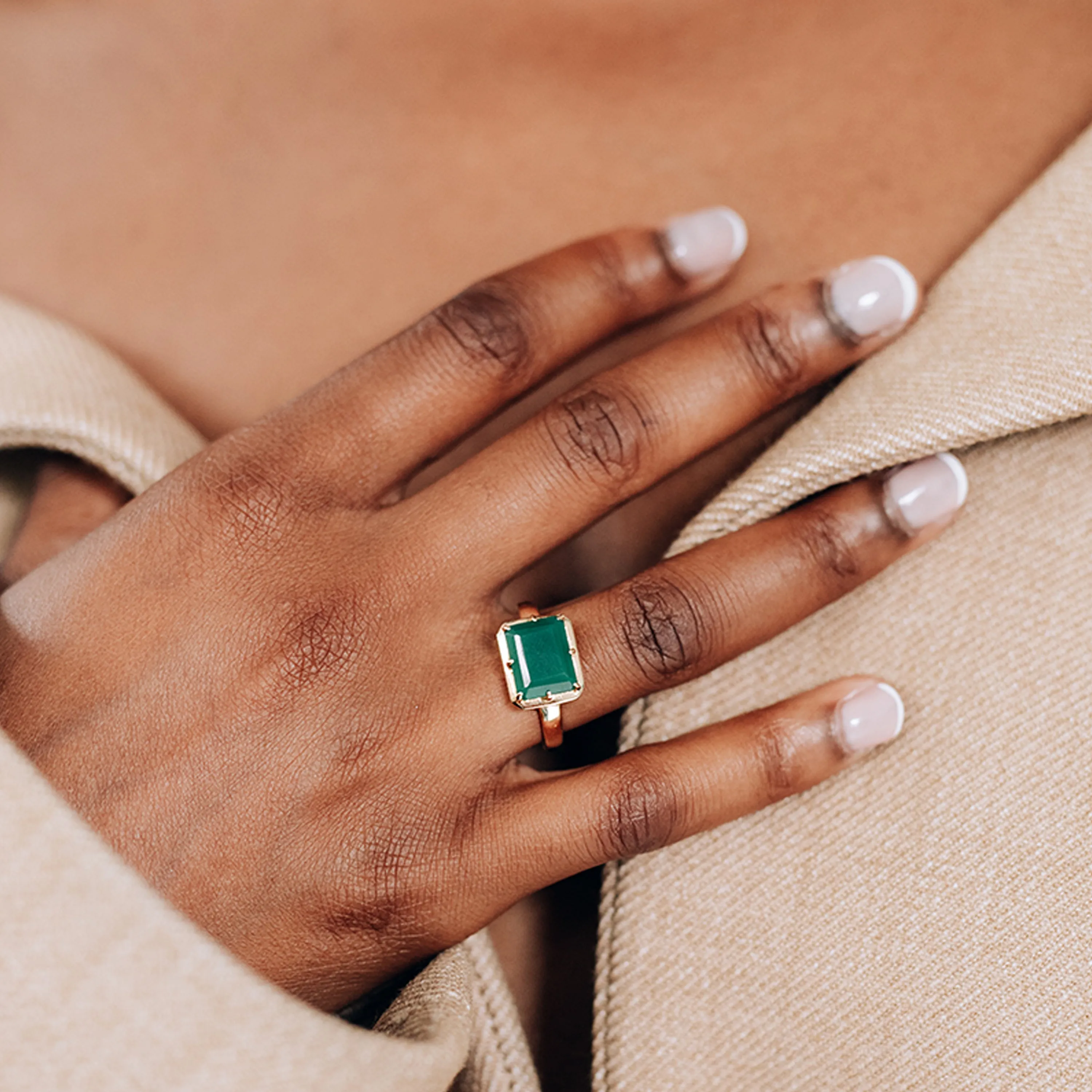 Cleo Daniela Emerald Cut Ring