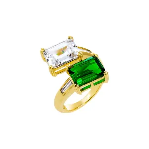 Colored Baguette Claw Pinky Ring