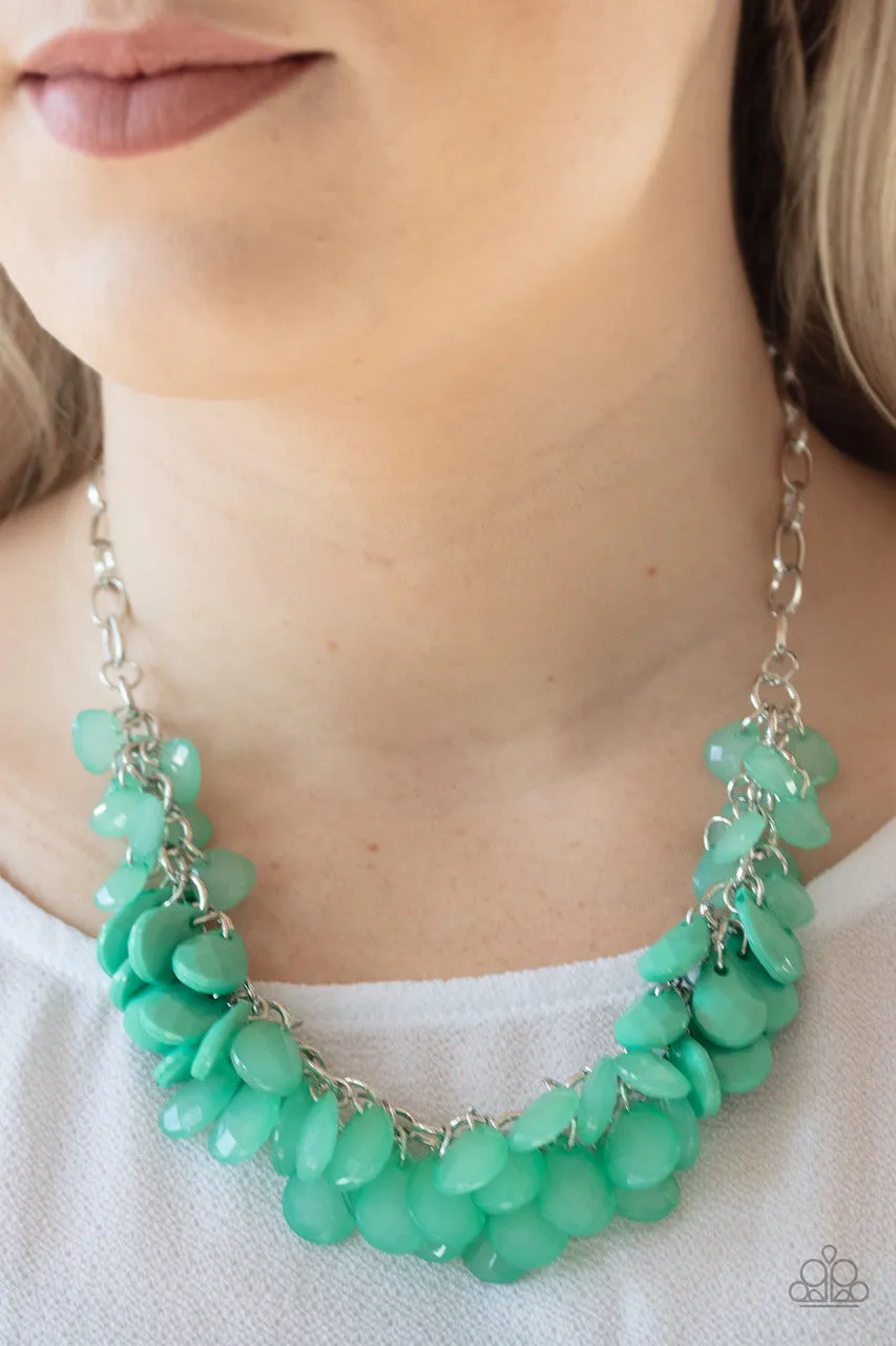 Colorfully Clustered Green Paparazzi Necklace