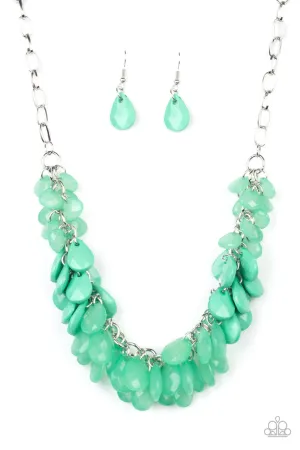 Colorfully Clustered Green Paparazzi Necklace
