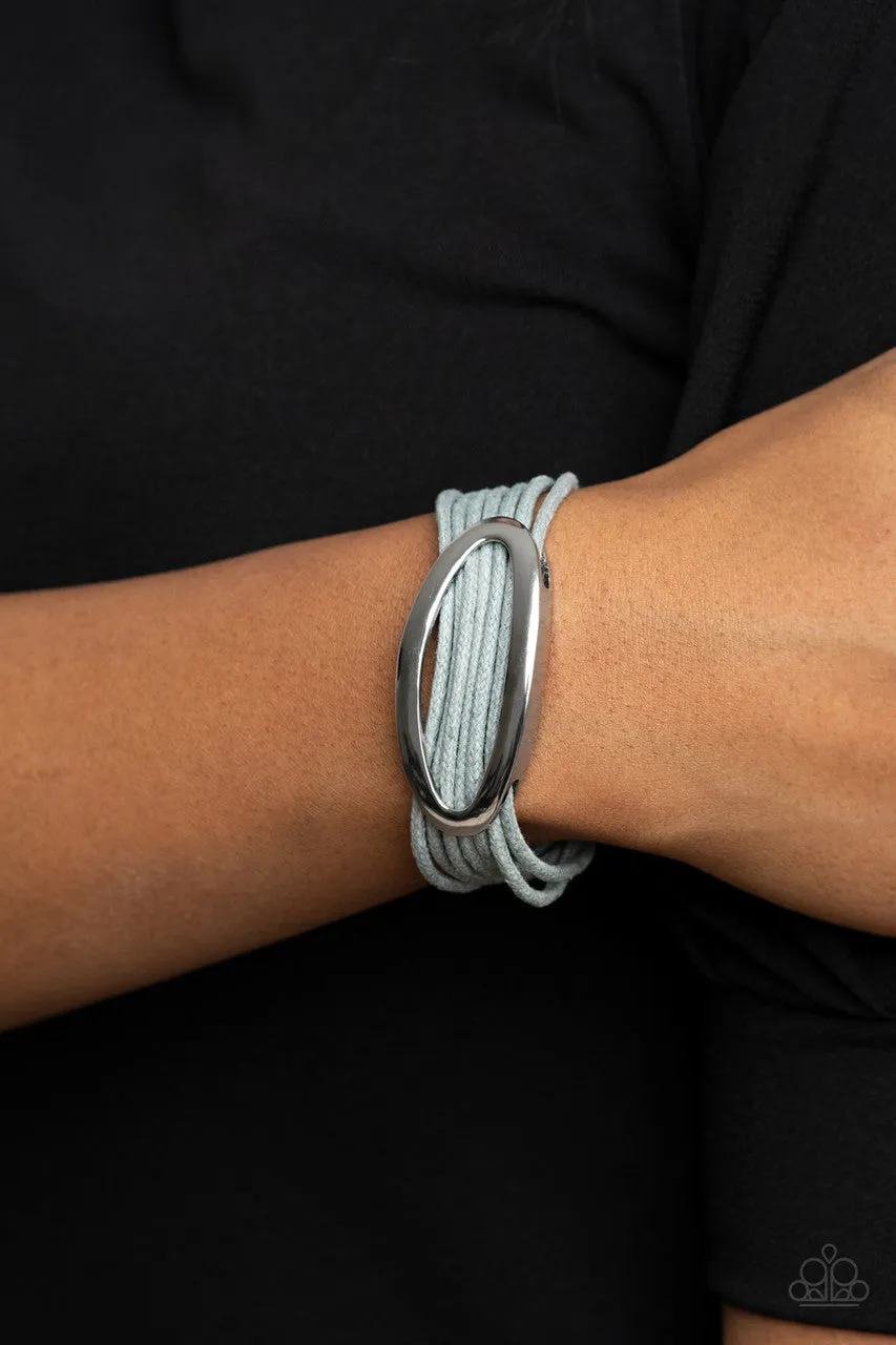 Corded Couture Silver Paparazzi Bracelet