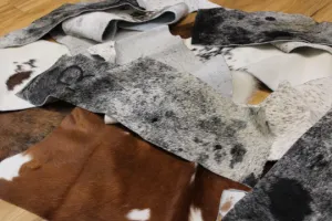COWHIDE SCRAPS - Assorted Hair On Cowhide Colors & Shapes 6"x4" - 8''x6" - 12"x6" approx. - Free Shipping