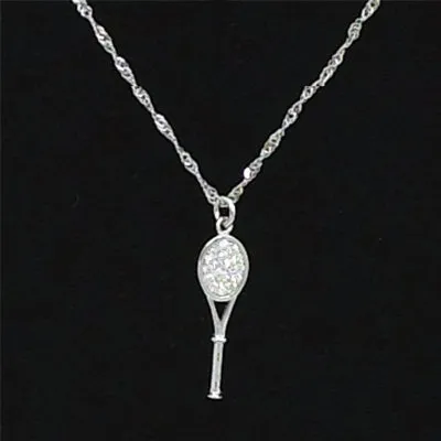 Crystal Face Tennis Pendant