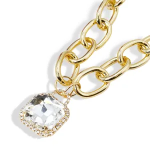 Crystal Glamour Chunky Necklace Gold
