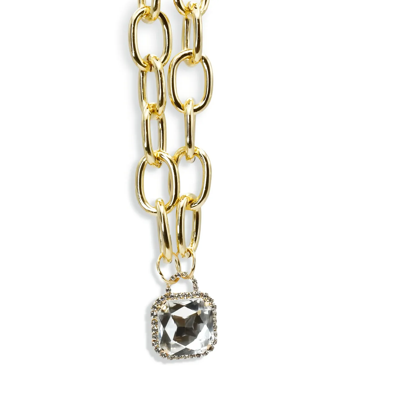 Crystal Glamour Chunky Necklace Gold