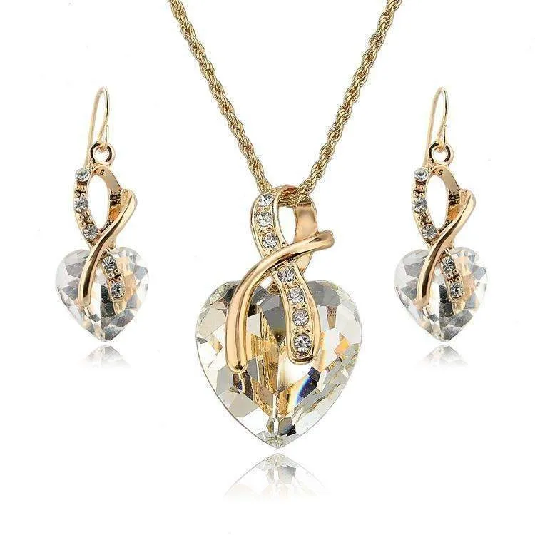 Crystal Jewelry Love Set - Perfect Bridal Wedding Accessories