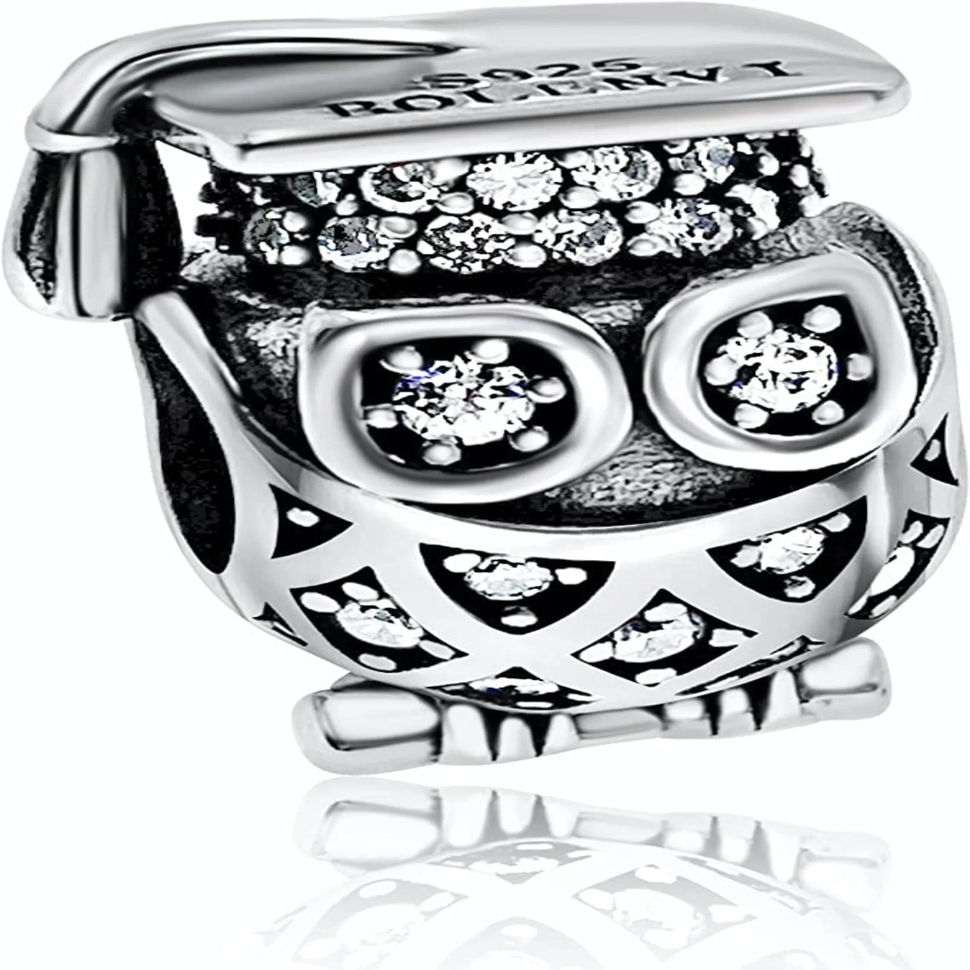 Crystallized Graduation Owl Bead Charm