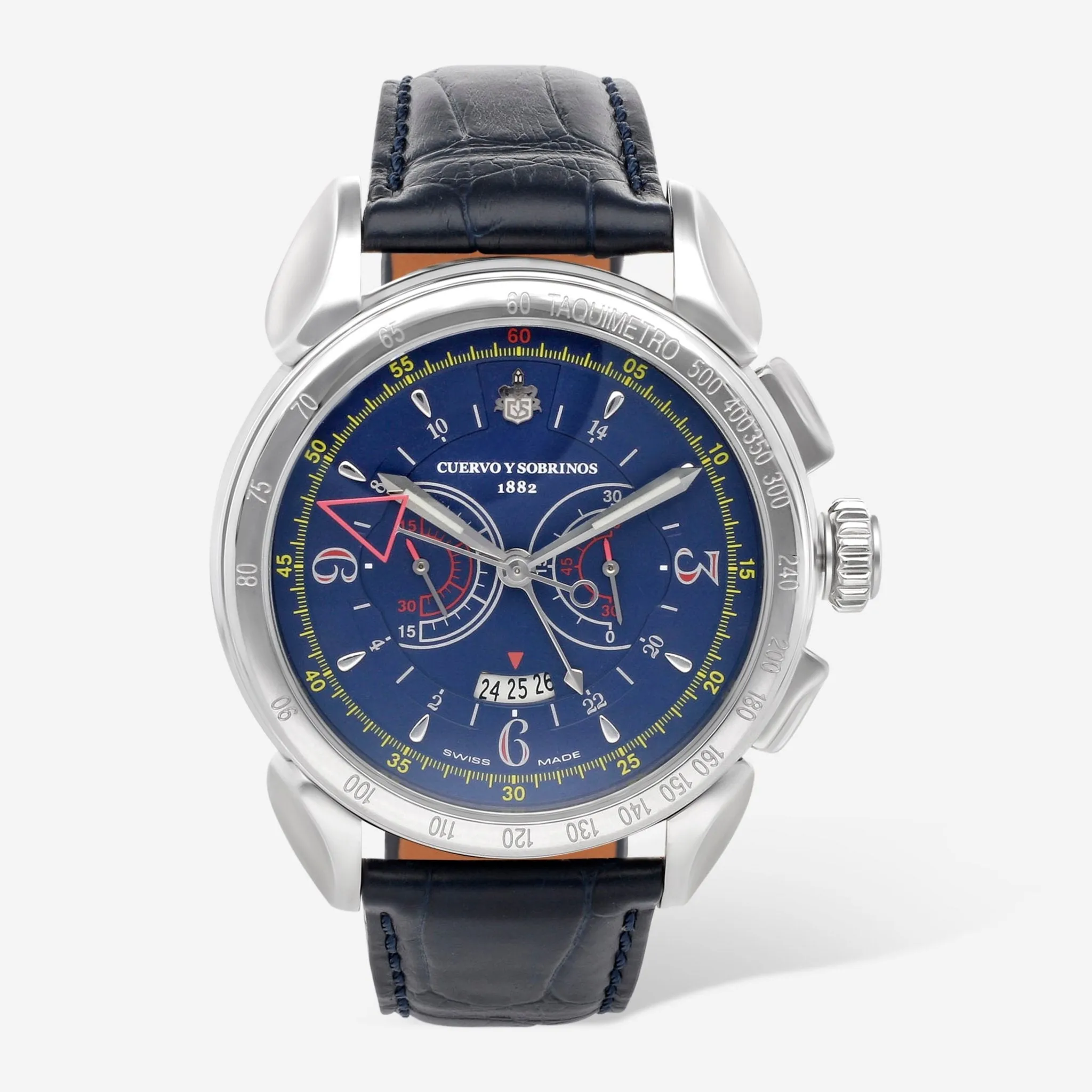 Cuervo Y Sobrinos Historiador Vuelo 44mm Stainless Steel Automatic Men's Watch 3201.1B