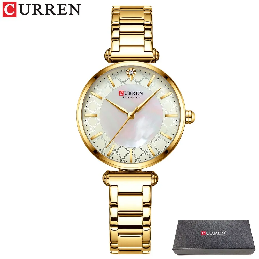 CURREN Brand Luxury Women Bracelet Watches Top Fashion Thin Quartz Wristwatch with Stainless Steel Ladies Gift Clock Top Brand