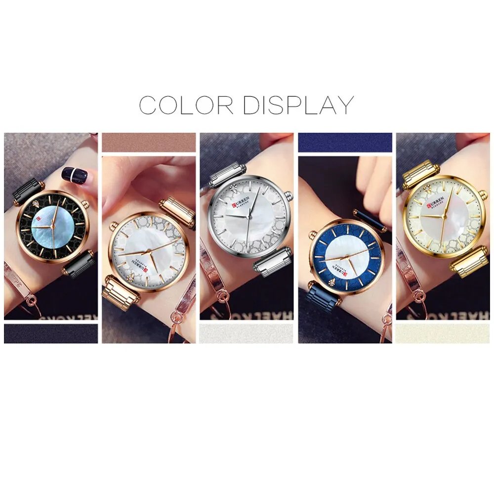 CURREN Brand Luxury Women Bracelet Watches Top Fashion Thin Quartz Wristwatch with Stainless Steel Ladies Gift Clock Top Brand