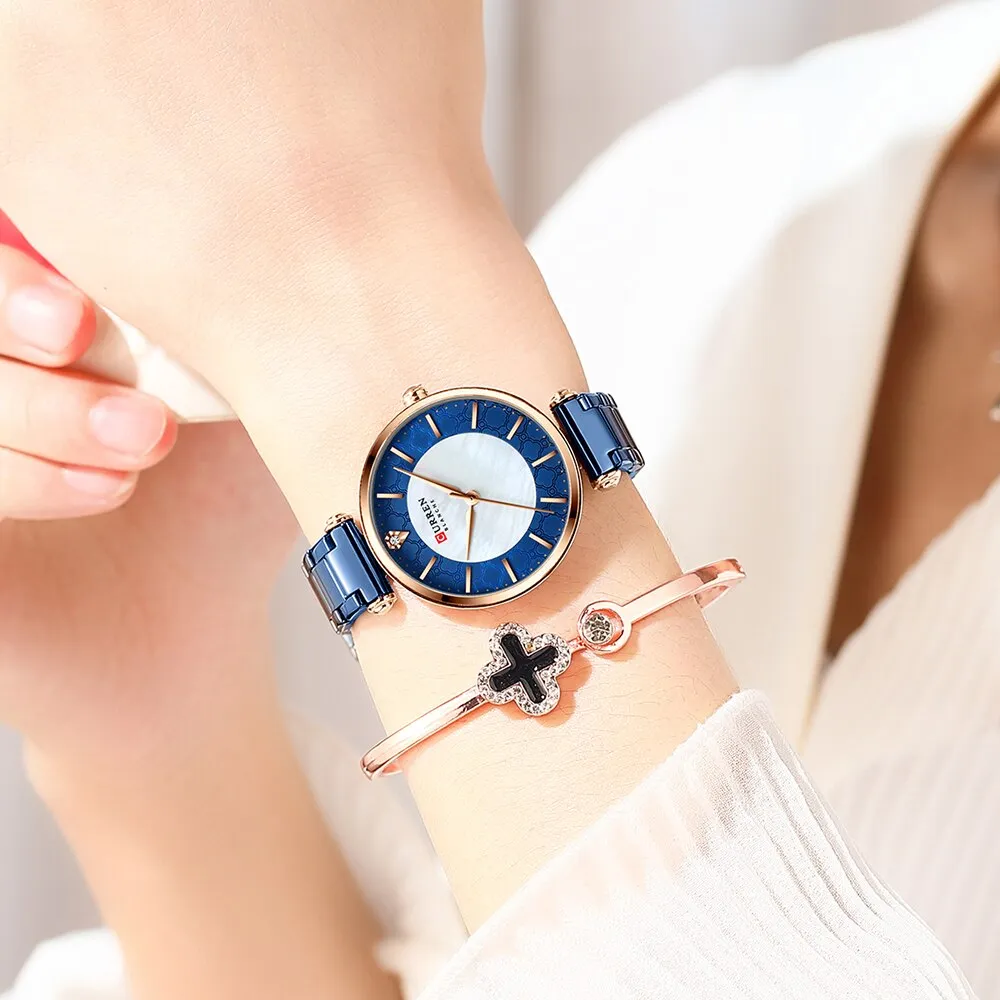 CURREN Brand Luxury Women Bracelet Watches Top Fashion Thin Quartz Wristwatch with Stainless Steel Ladies Gift Clock Top Brand