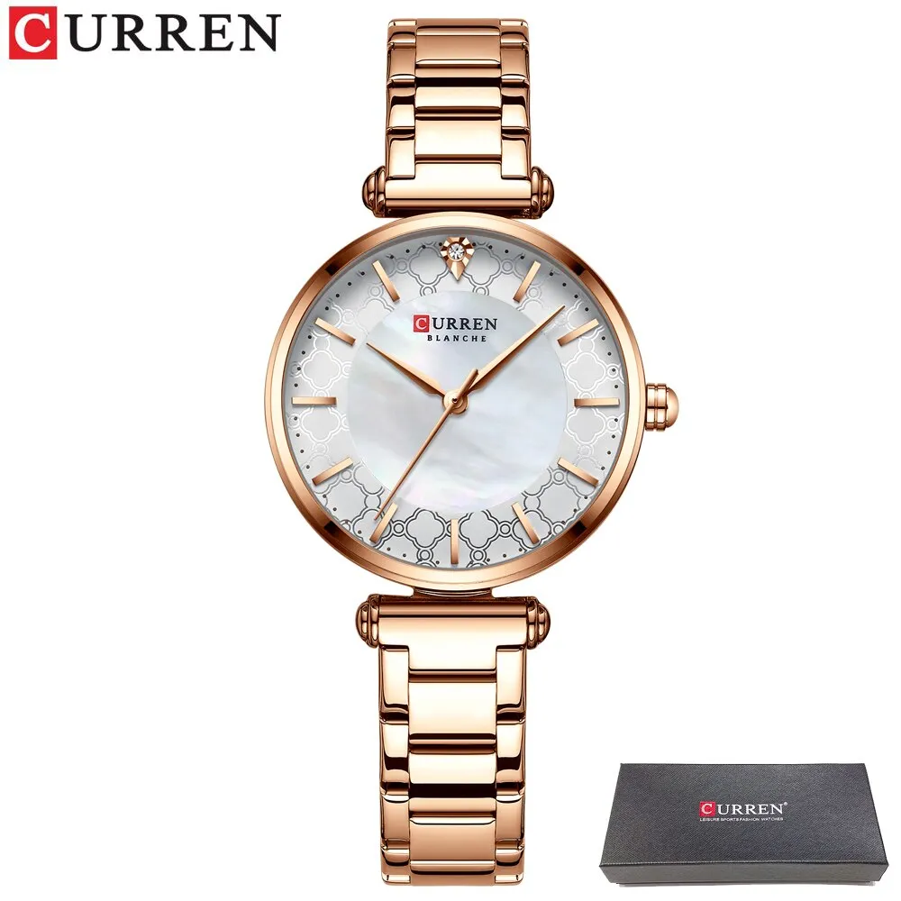 CURREN Brand Luxury Women Bracelet Watches Top Fashion Thin Quartz Wristwatch with Stainless Steel Ladies Gift Clock Top Brand