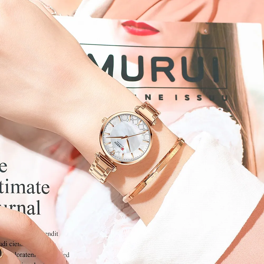 CURREN Brand Luxury Women Bracelet Watches Top Fashion Thin Quartz Wristwatch with Stainless Steel Ladies Gift Clock Top Brand