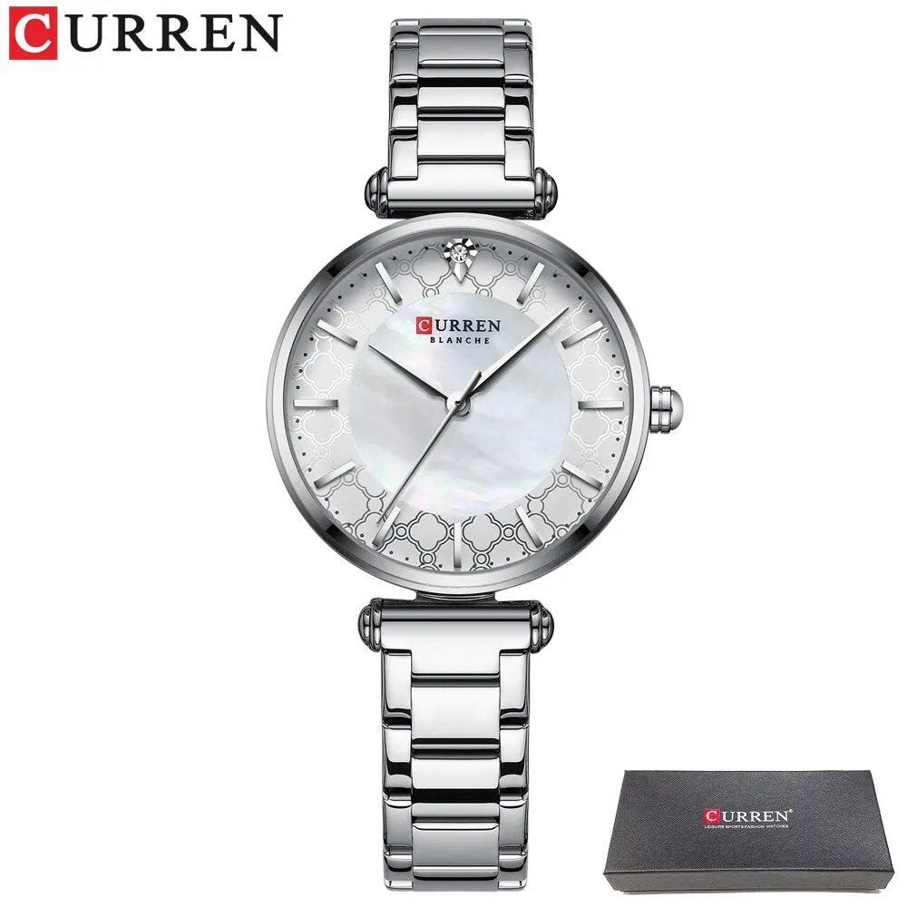 CURREN Brand Luxury Women Bracelet Watches Top Fashion Thin Quartz Wristwatch with Stainless Steel Ladies Gift Clock Top Brand