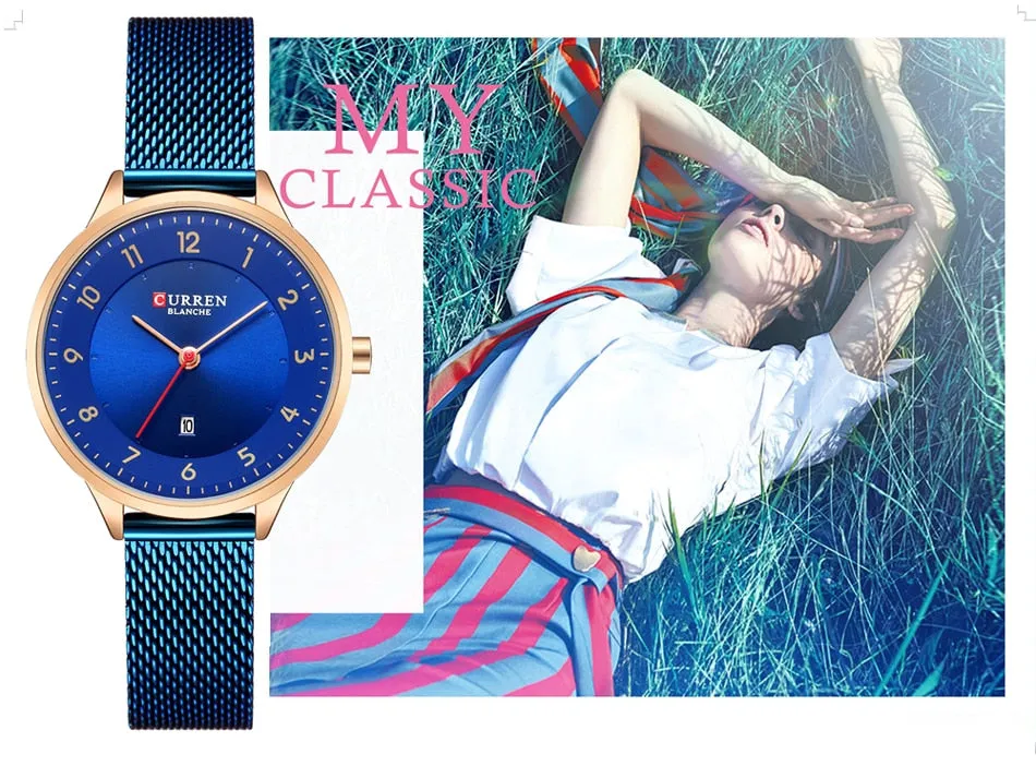 CURREN Women Watches Fashion Rose Gold Quartz Watch Ladies Top Brand Luxury Women&#39;s Casual Wristwatches Female Clock Reloj Mujer