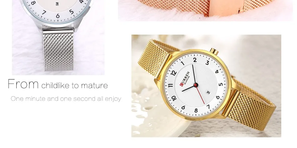 CURREN Women Watches Fashion Rose Gold Quartz Watch Ladies Top Brand Luxury Women&#39;s Casual Wristwatches Female Clock Reloj Mujer