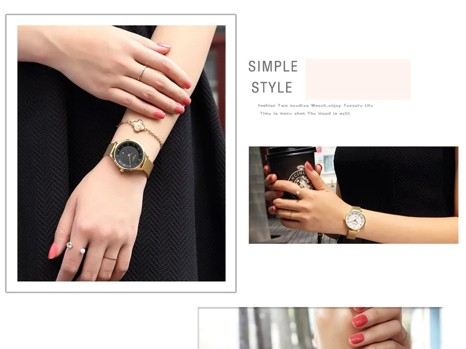 CURREN Women Watches Fashion Rose Gold Quartz Watch Ladies Top Brand Luxury Women&#39;s Casual Wristwatches Female Clock Reloj Mujer