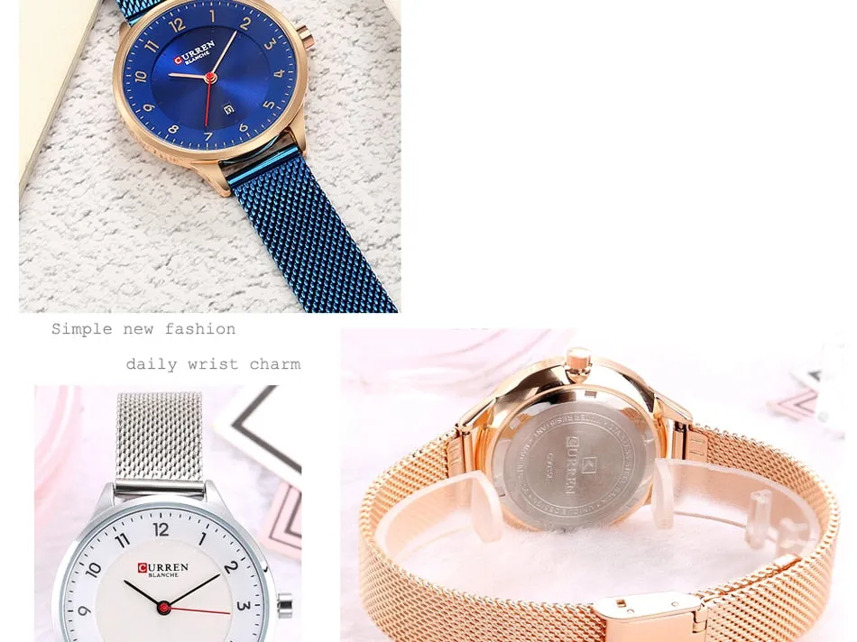 CURREN Women Watches Fashion Rose Gold Quartz Watch Ladies Top Brand Luxury Women&#39;s Casual Wristwatches Female Clock Reloj Mujer