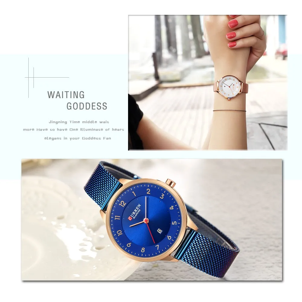 CURREN Women Watches Fashion Rose Gold Quartz Watch Ladies Top Brand Luxury Women&#39;s Casual Wristwatches Female Clock Reloj Mujer