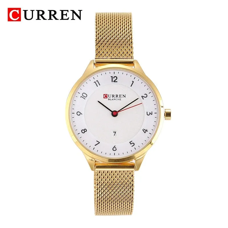 CURREN Women Watches Fashion Rose Gold Quartz Watch Ladies Top Brand Luxury Women&#39;s Casual Wristwatches Female Clock Reloj Mujer