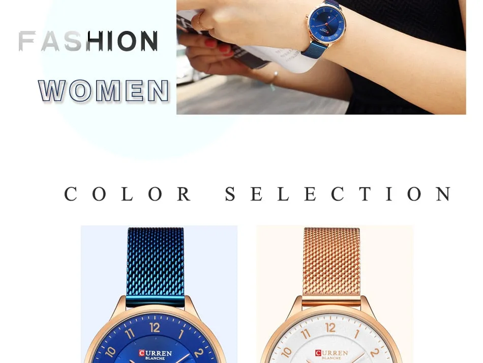 CURREN Women Watches Fashion Rose Gold Quartz Watch Ladies Top Brand Luxury Women&#39;s Casual Wristwatches Female Clock Reloj Mujer