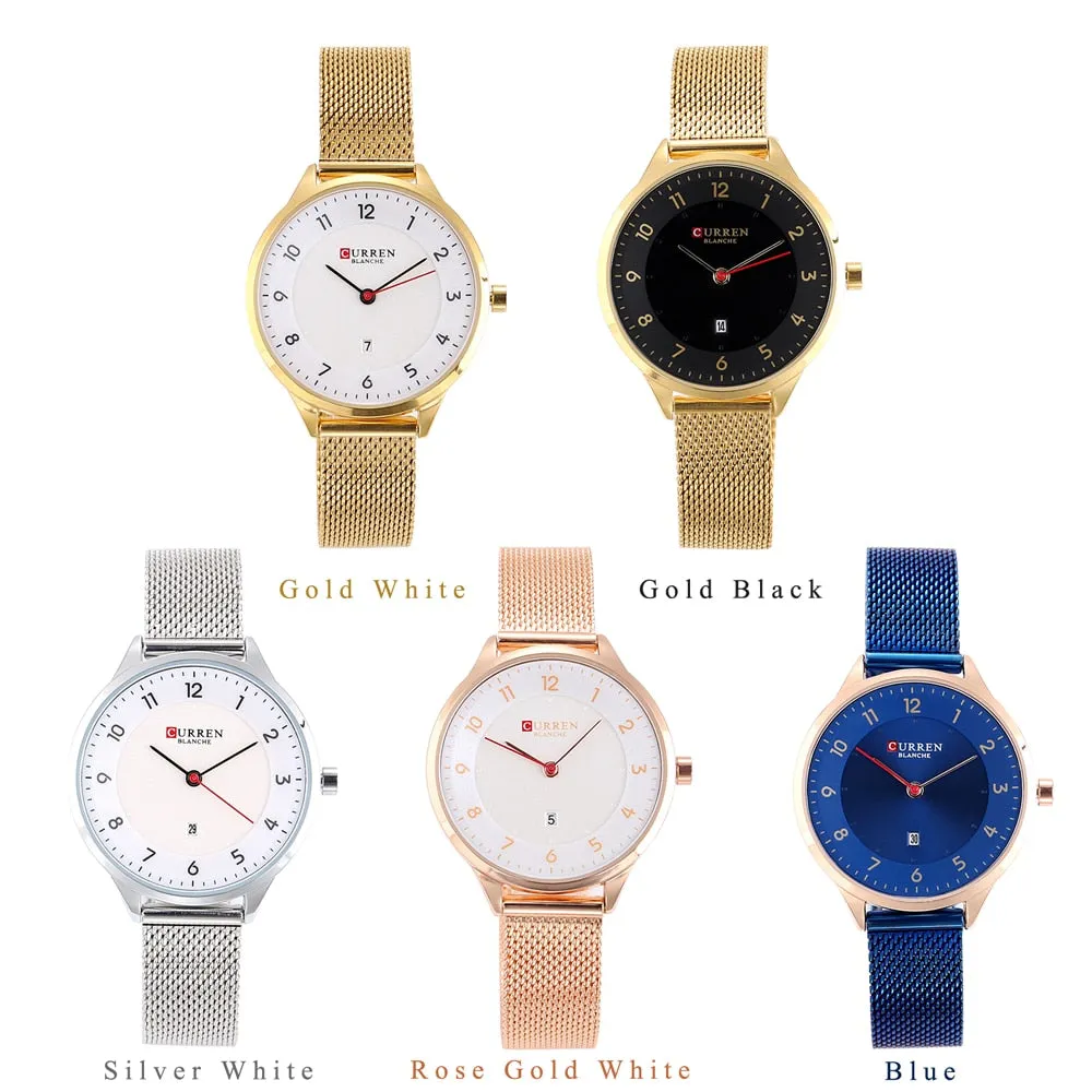 CURREN Women Watches Fashion Rose Gold Quartz Watch Ladies Top Brand Luxury Women&#39;s Casual Wristwatches Female Clock Reloj Mujer