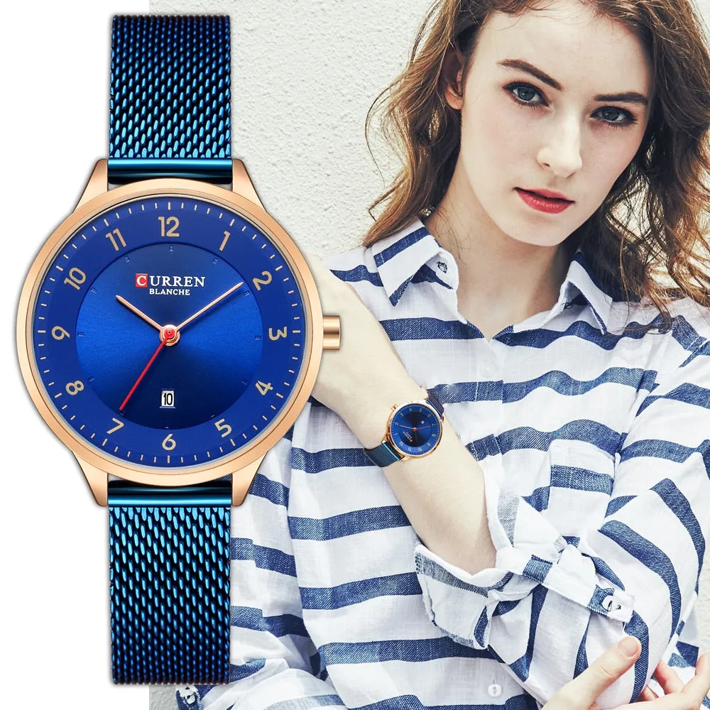 CURREN Women Watches Fashion Rose Gold Quartz Watch Ladies Top Brand Luxury Women&#39;s Casual Wristwatches Female Clock Reloj Mujer