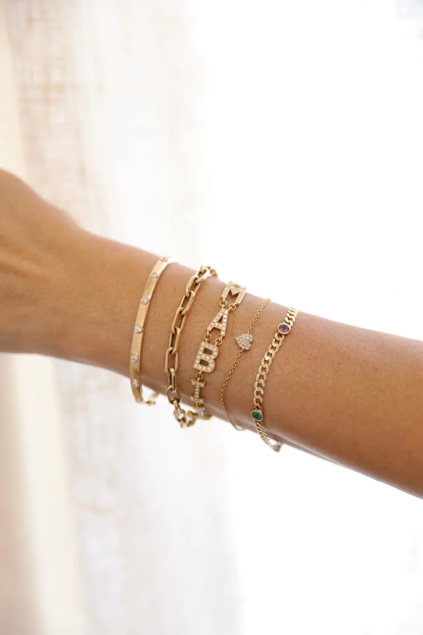 Custom 10 Letter Diamond  Bracelet