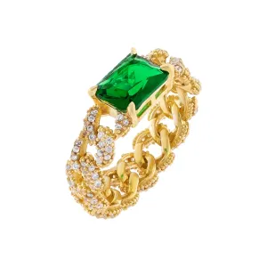 CZ Baguette Chain Link Ring