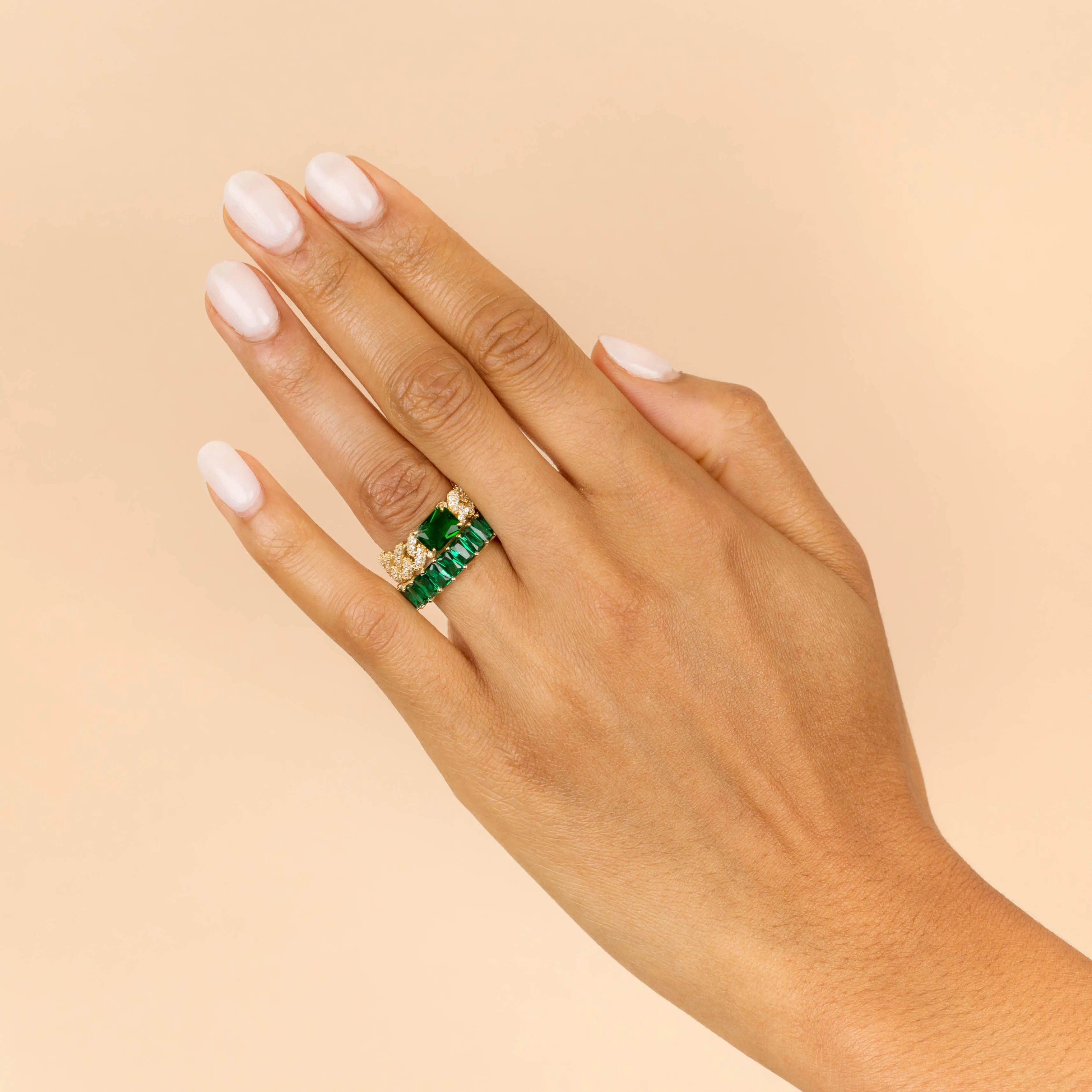 CZ Baguette Chain Link Ring
