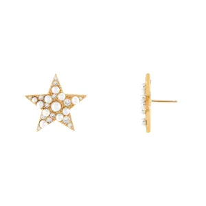 CZ Pearl Star Stud Earring