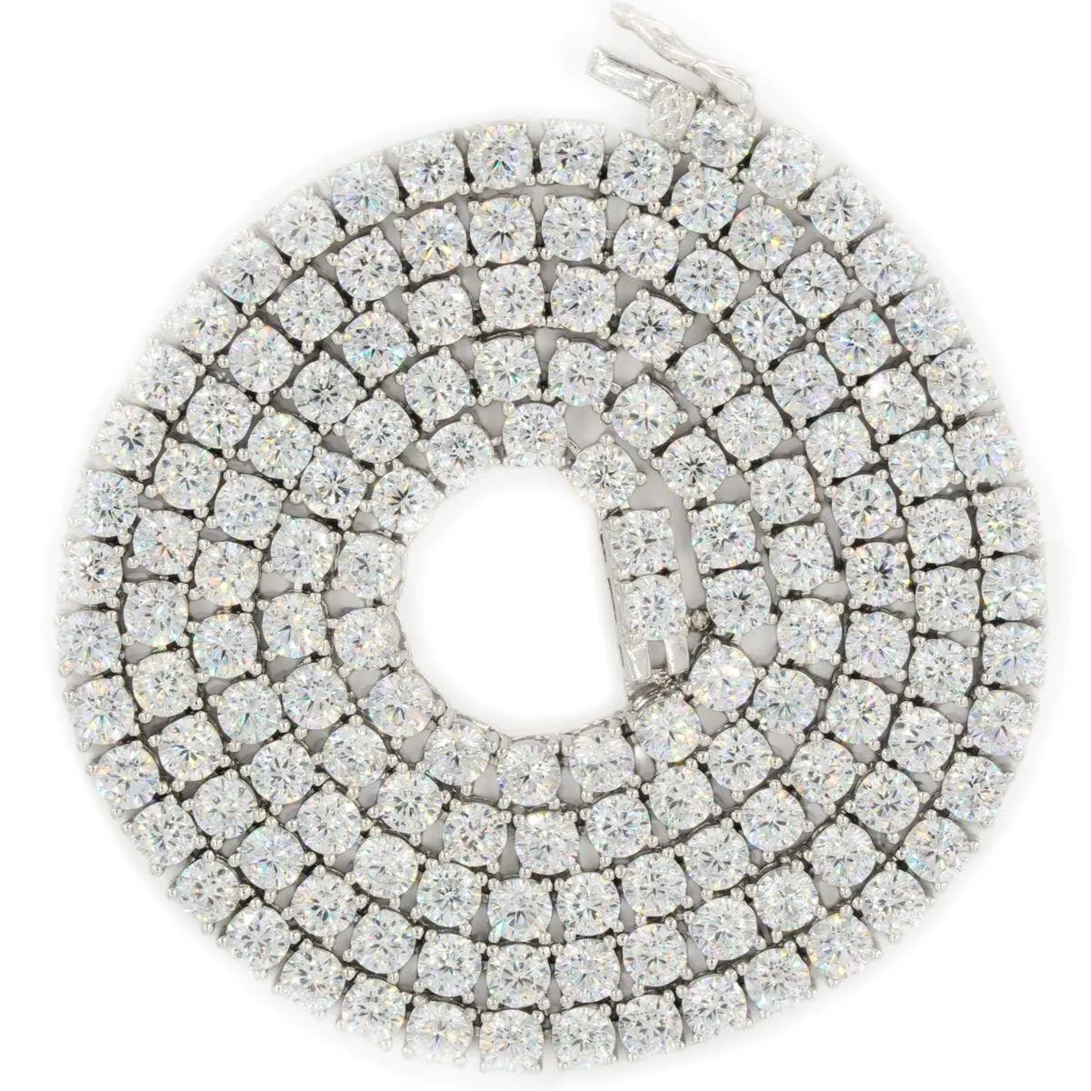 CZ SILVER TENNIS CHOKER 18" - 24" NECKLACE