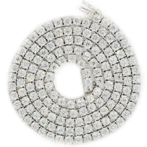 CZ SILVER TENNIS CHOKER 18" - 24" NECKLACE