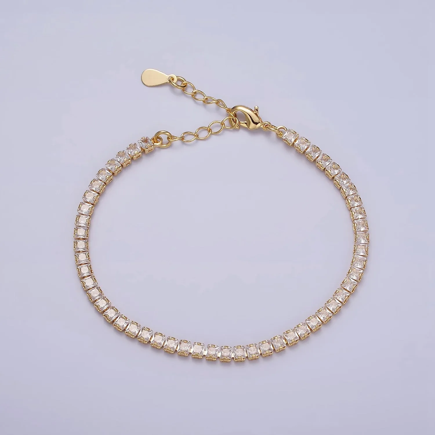 Dainty Gold Tennis Bracelet Clear Pink Green Cubic Zirconia Tennis Bracelet Minimalist Jewelry WA1797 - WA1802