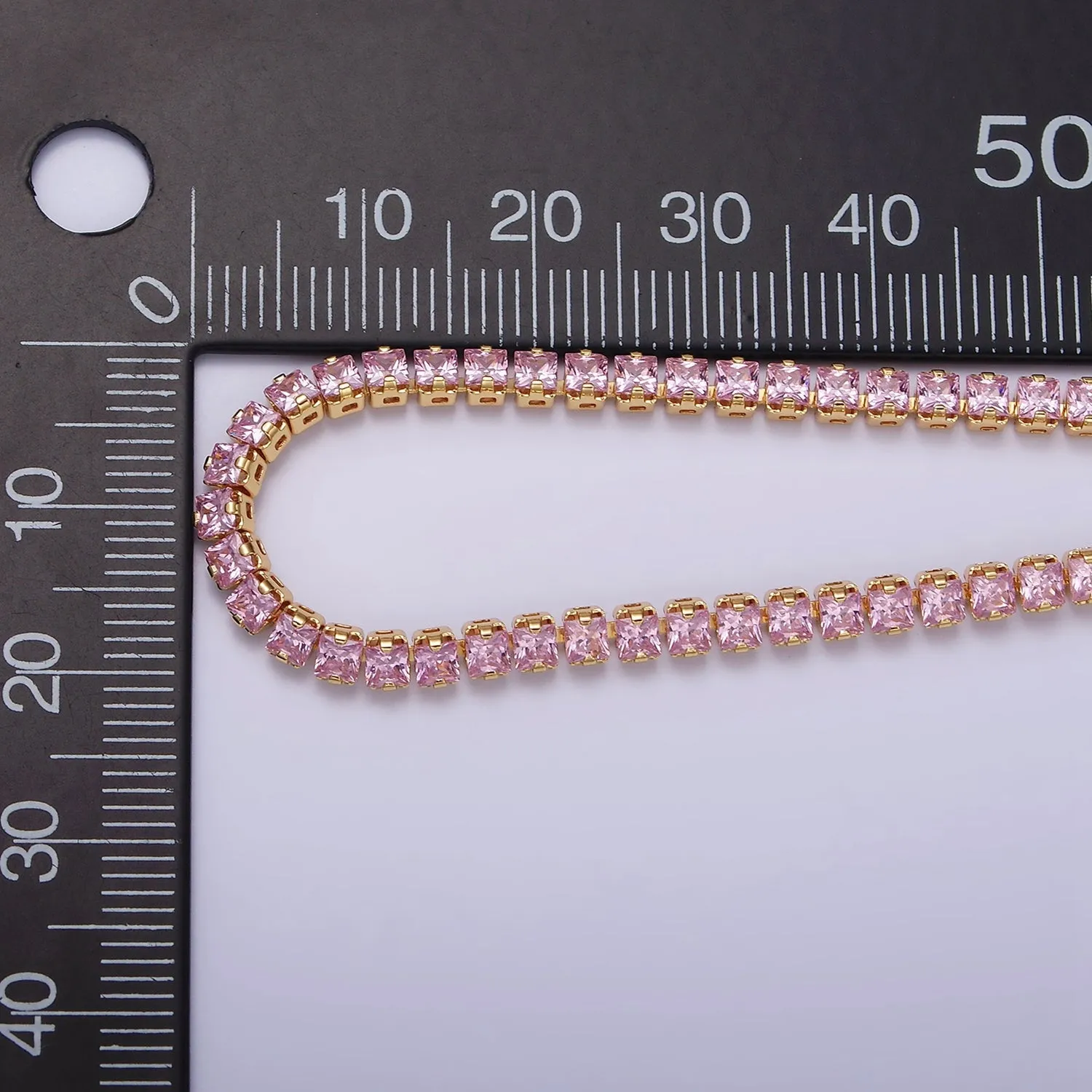 Dainty Gold Tennis Bracelet Clear Pink Green Cubic Zirconia Tennis Bracelet Minimalist Jewelry WA1797 - WA1802