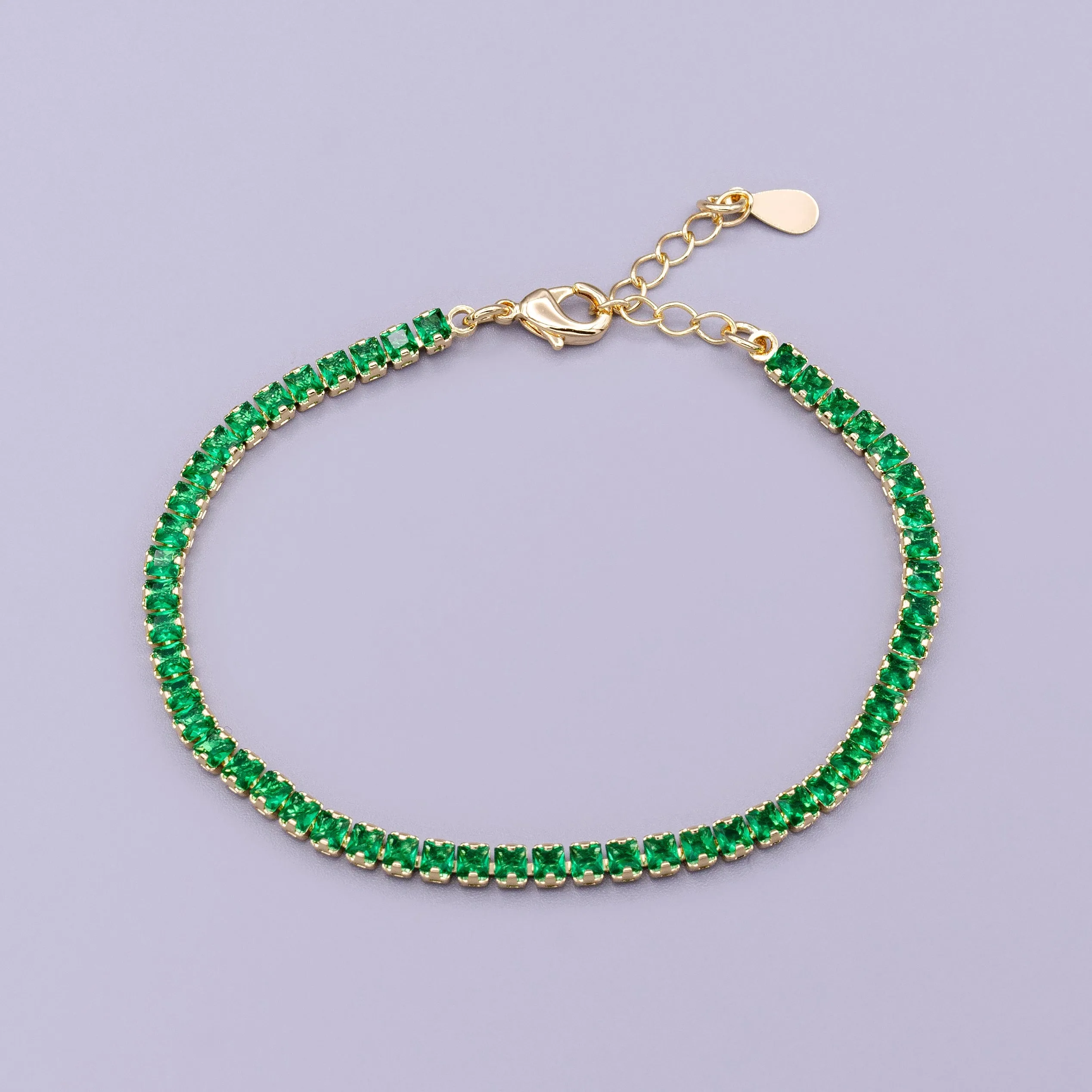 Dainty Gold Tennis Bracelet Clear Pink Green Cubic Zirconia Tennis Bracelet Minimalist Jewelry WA1797 - WA1802