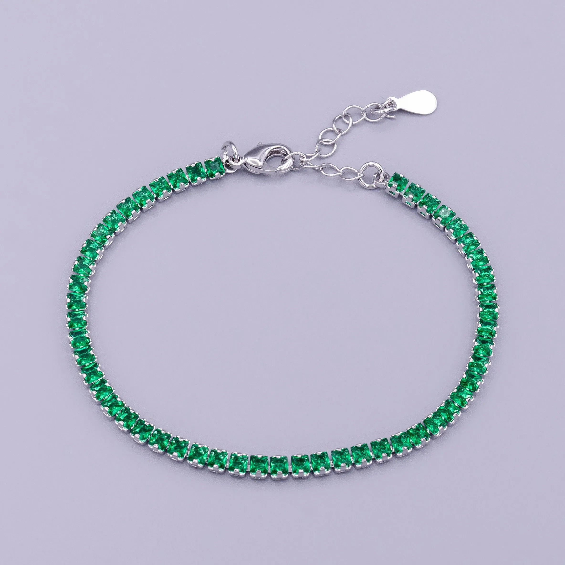 Dainty Gold Tennis Bracelet Clear Pink Green Cubic Zirconia Tennis Bracelet Minimalist Jewelry WA1797 - WA1802