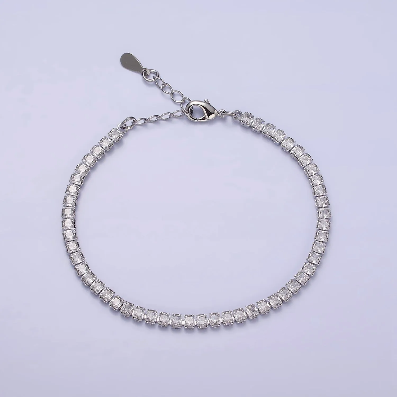 Dainty Gold Tennis Bracelet Clear Pink Green Cubic Zirconia Tennis Bracelet Minimalist Jewelry WA1797 - WA1802