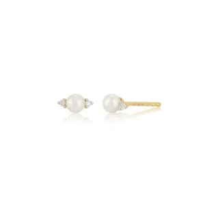 Diamond & Pearl Stud Earring