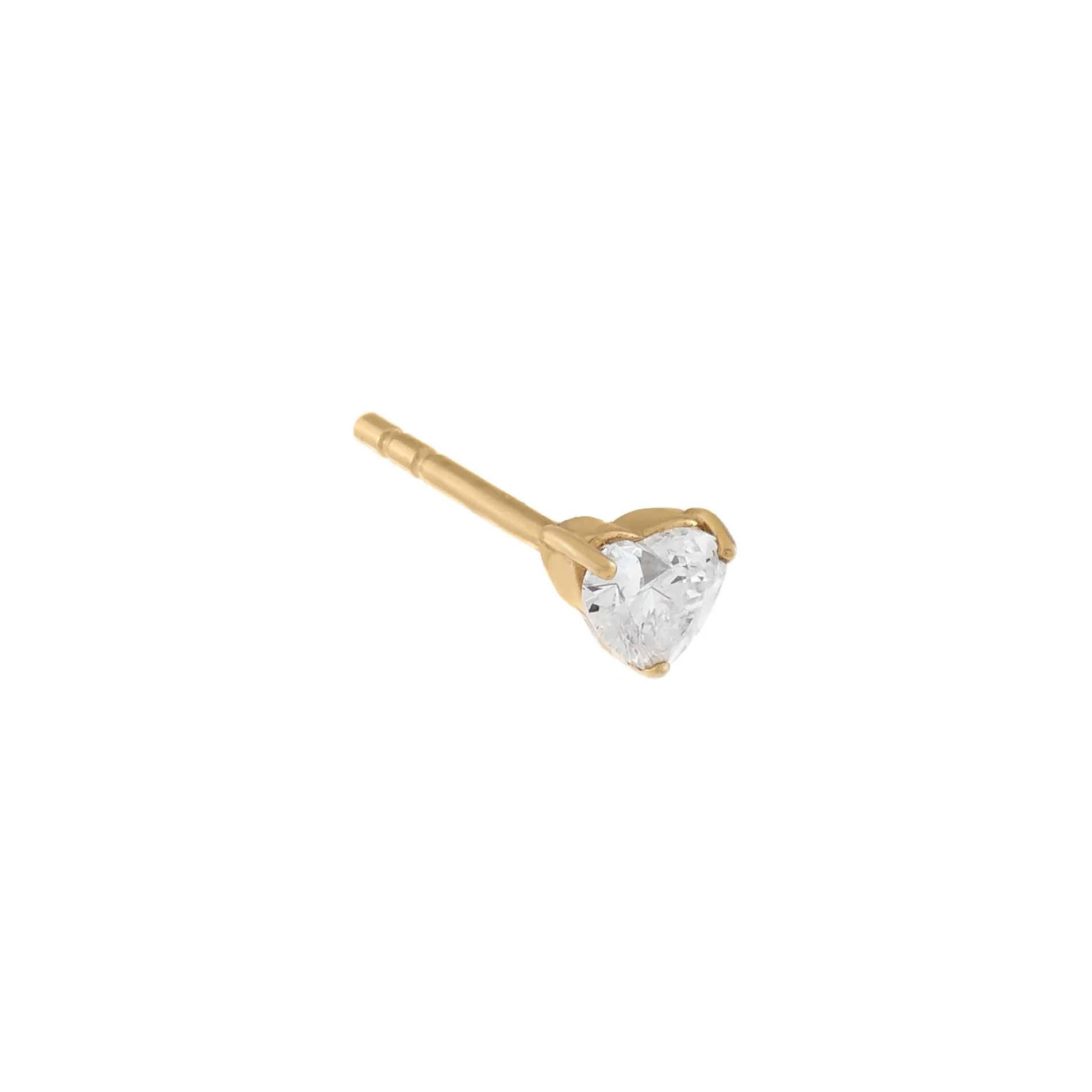 Diamond Heart Stud Earring 14K