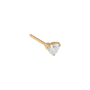 Diamond Heart Stud Earring 14K