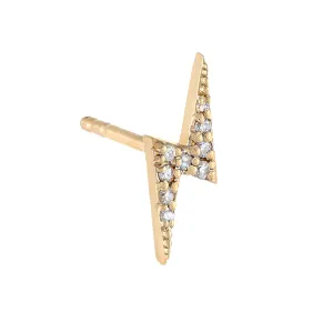 Diamond Lightning Bolt Stud Earring 14K