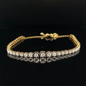 Diamond Tennis Bolo Bracelet in 18k Yellow Gold - Adjustable - (#43-HBDIA000158)