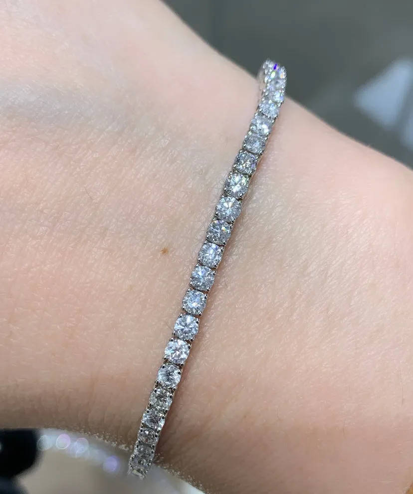 Diamond Tennis Riviera Line Bracelet 5.96ct tw